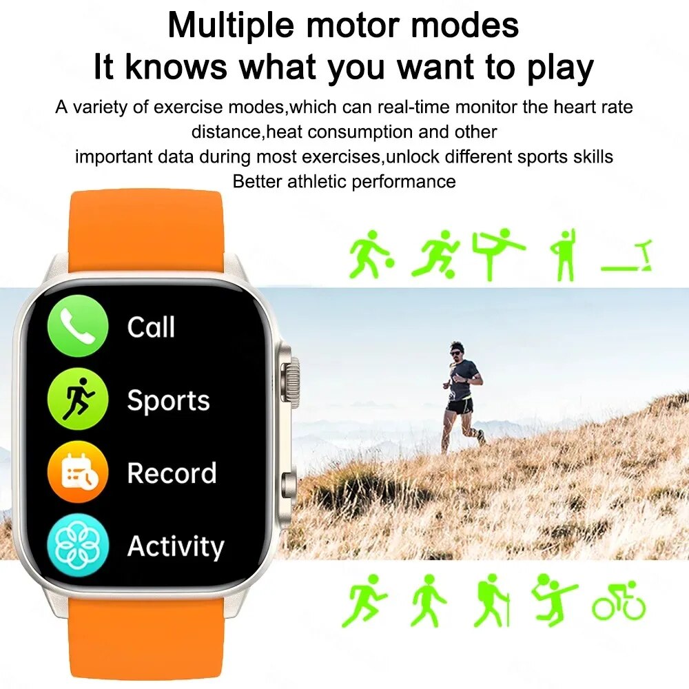AMOLED Screen Smart Watch Always-on Display Sports Fitness Tracker Bluetooth Call Women Men NFC Smartwatch 2023