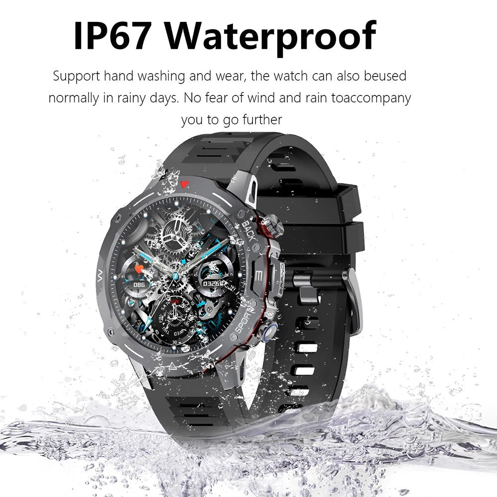 1.39 Inch 360*360 HD Bluetooth Call Smart Watch Men IP68 Waterproof 123+ Sports Modes Fitness Tracker Heart Monitor Smartwatch